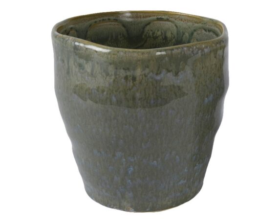 Cachepot Smaltato Verde Scuro D13,5×13,5cm In Ceramica – Kaemingk