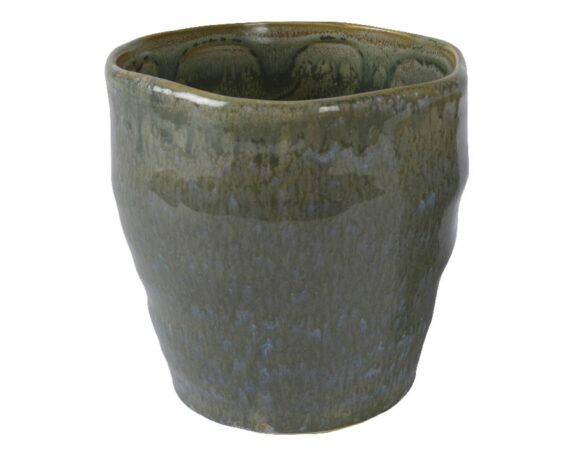Cachepot Smaltato Verde Scuro D13,5×13,5cm in Ceramica – Kaemingk
