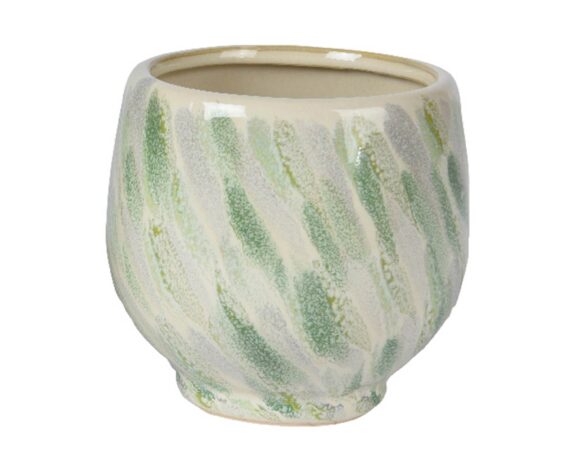Cachepot Tratto Pennello Verde D10x10cm in Ceramica – Kaemingk