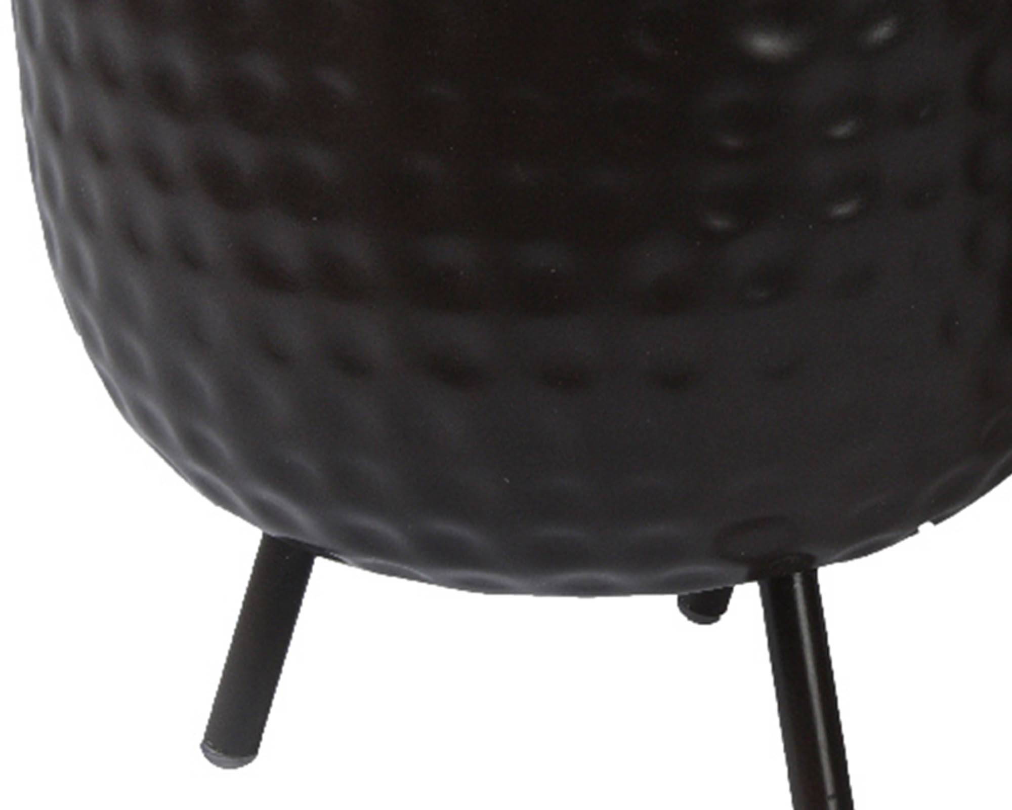 Cachepot con Piedini Martellato Nero D25x27cm in Ferro - Kaemingk - immagine 3