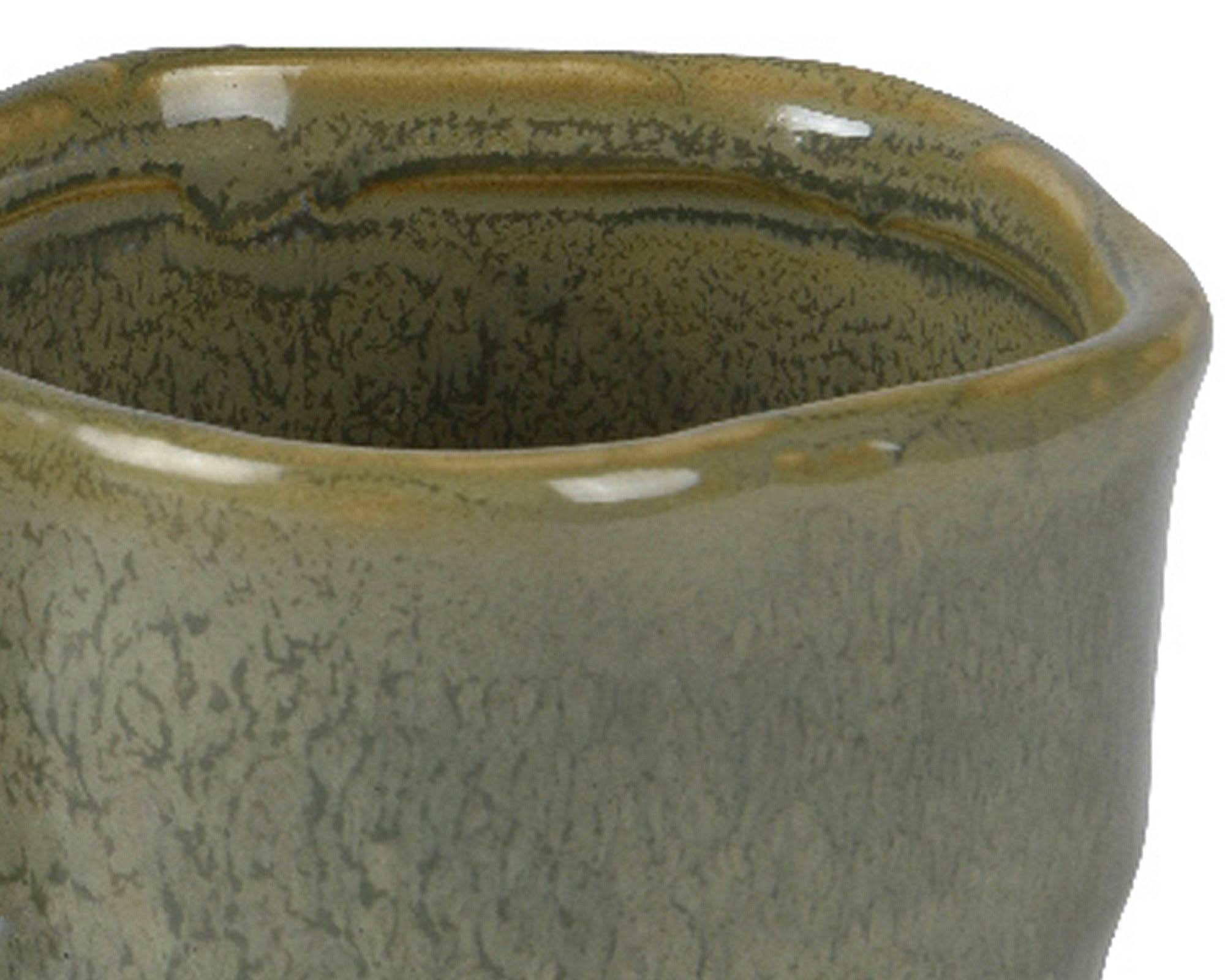 Cachepot Smaltato Verde Scuro D10,5x10,5cm in Ceramica - Kaemingk - immagine 3