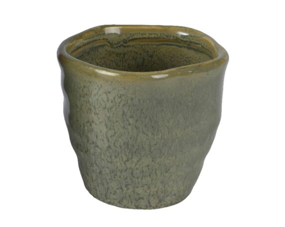Cachepot Smaltato Verde Scuro D10,5×10,5cm In Ceramica – Kaemingk