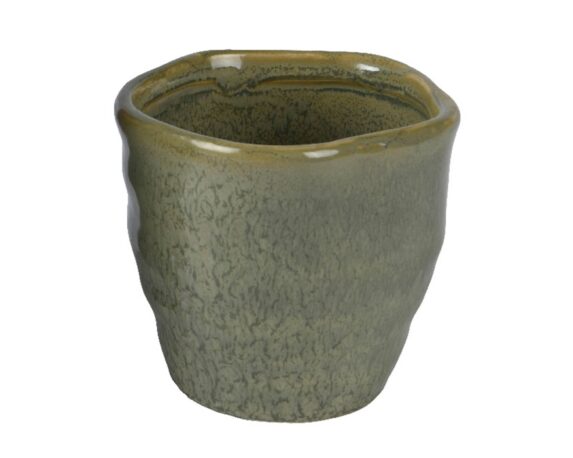 Cachepot Smaltato Verde Scuro D10,5×10,5cm in Ceramica – Kaemingk