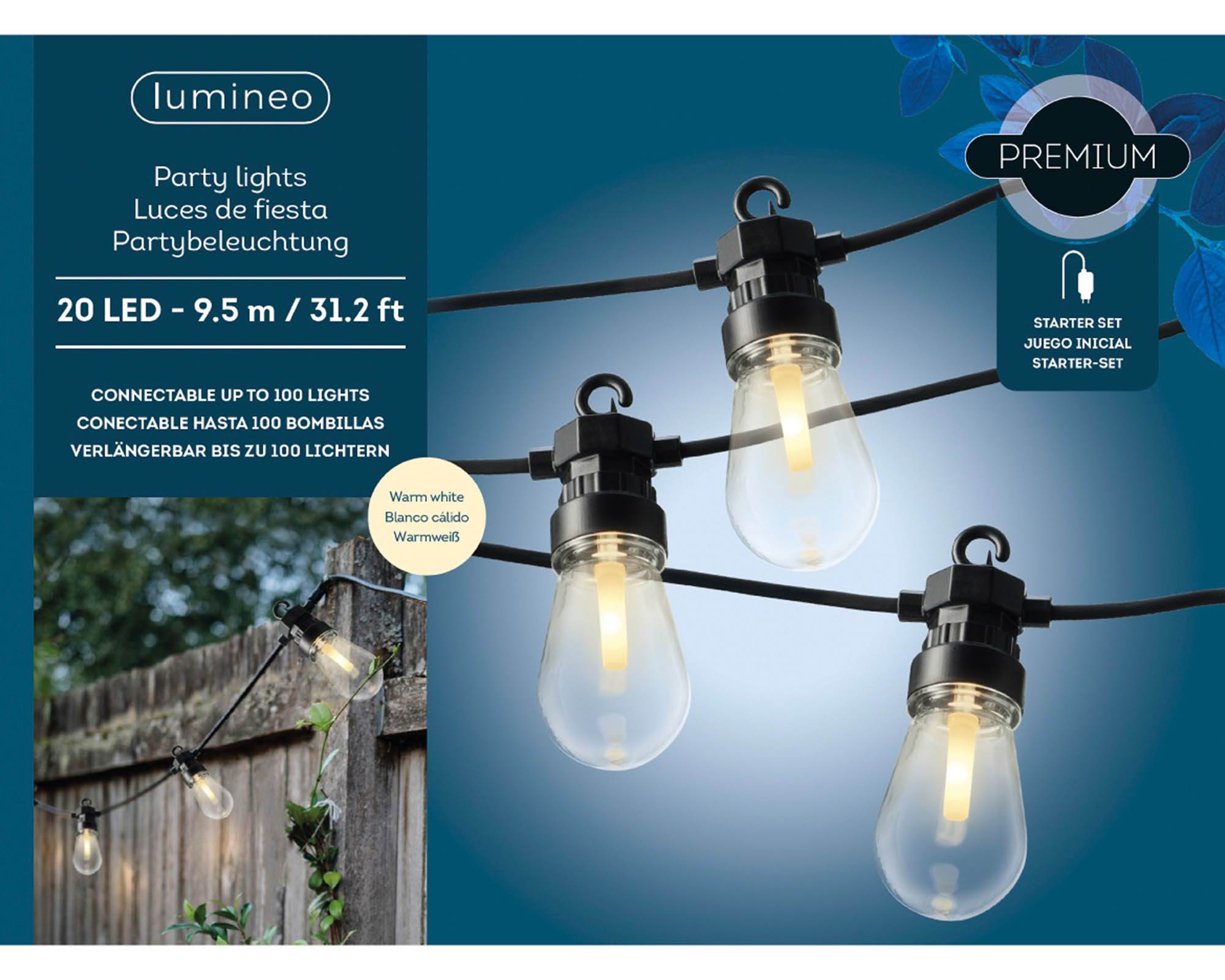 Filo Luci da Esterno Luce Calda con 20 LED in Metallo - Kaemingk - immagine 5