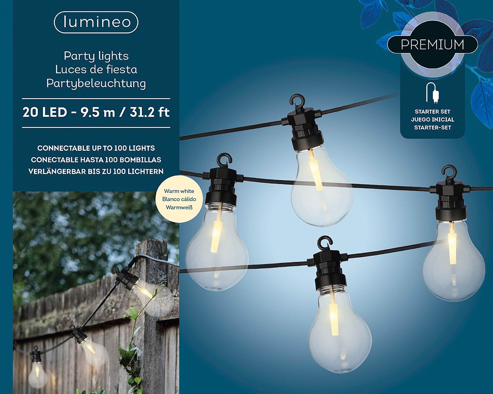 Filo Luci da Esterno Classica Luce Calda con 20 LED in Metallo - Kaemingk - immagine 3