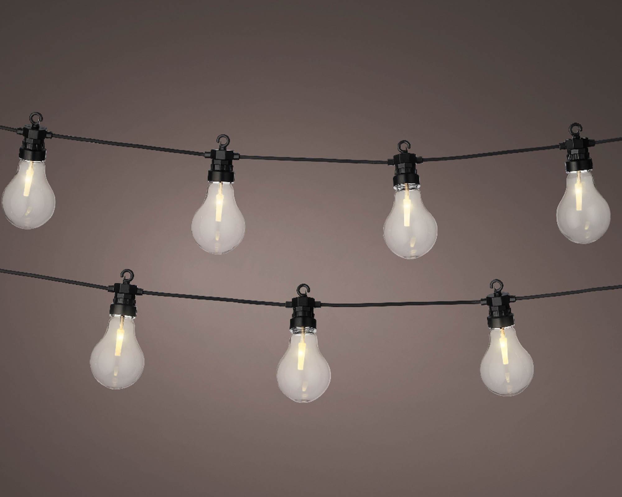 Filo Luci da Esterno Classica Luce Calda con 20 LED in Metallo - Kaemingk - immagine 4