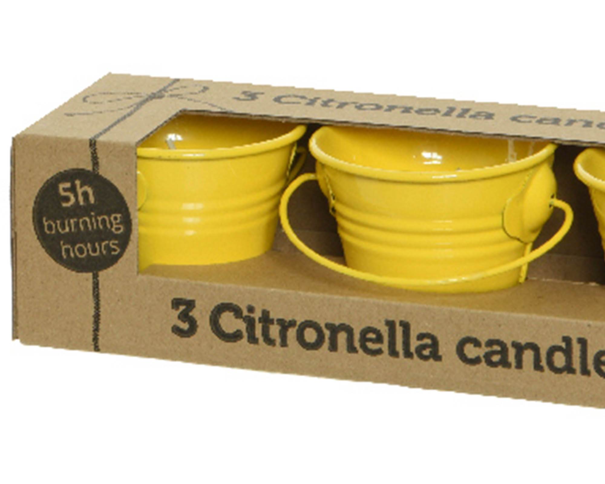 Set 3 Pz Candela alla Citronella con Secchiello Assortito D6,5xH5,5cm in Metallo e Cera - Kaemingk - immagine 2