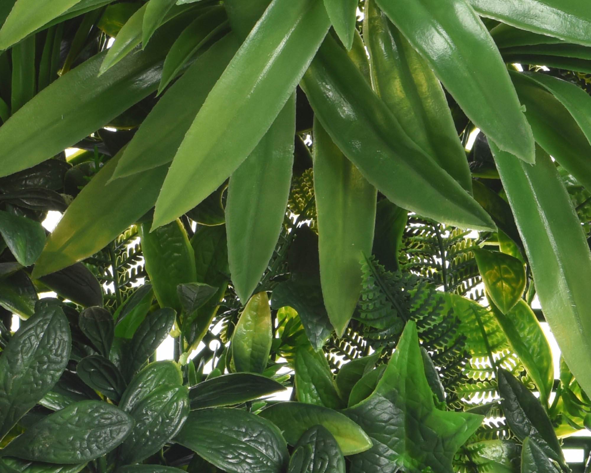 Pannello Pianta Sintetico Foglie Mix Verde 100x100cm in Plastica - Kaemingk - immagine 2