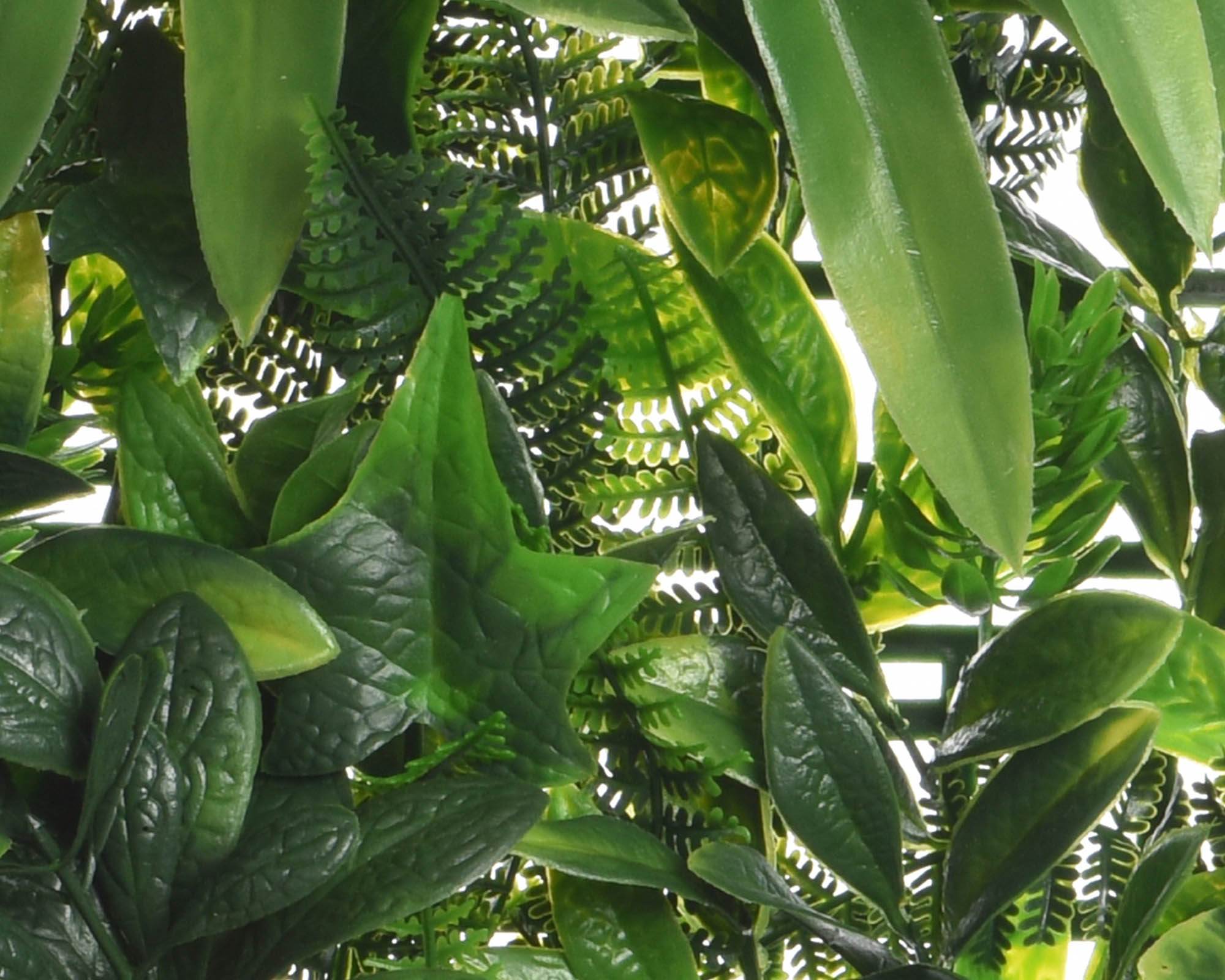 Pannello Pianta Sintetico Foglie Mix Verde 50x50cm in Plastica - Kaemingk - immagine 2