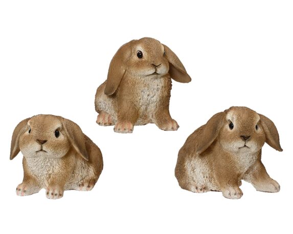 Statua Deco Giardino Coniglio Miele Assortito 20x12x13cm in Resina – Kaemingk