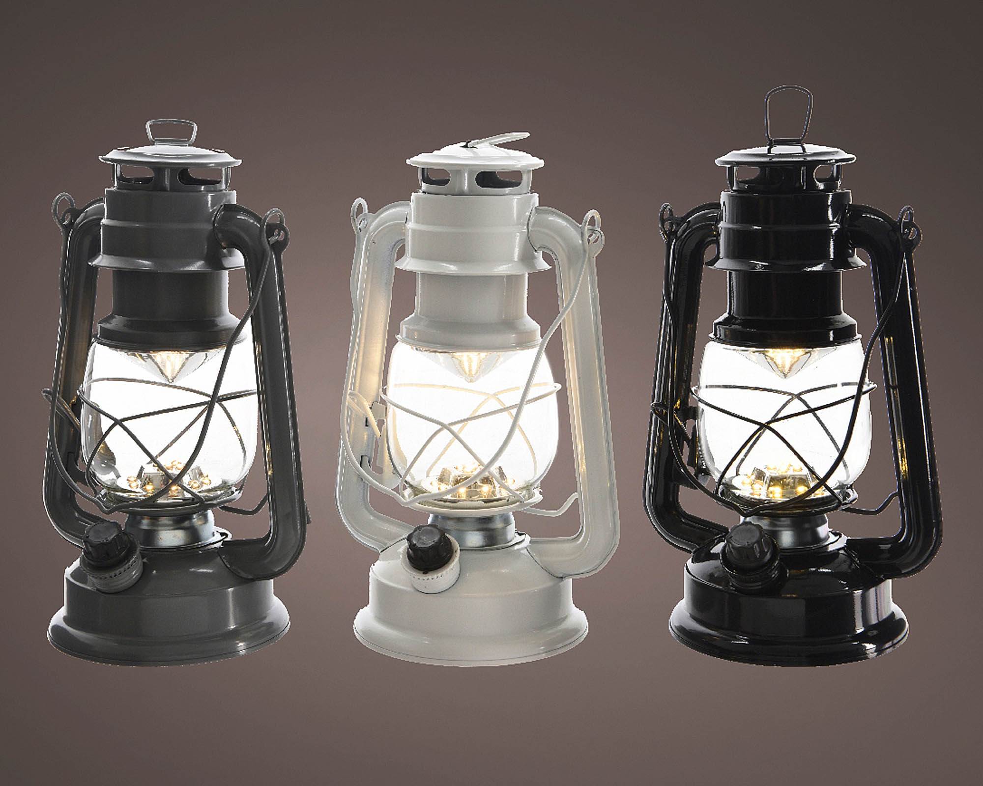 Lanterna con LED Luce Calda Assortito 11,5x24cm in Metallo - Kaemingk - immagine 2