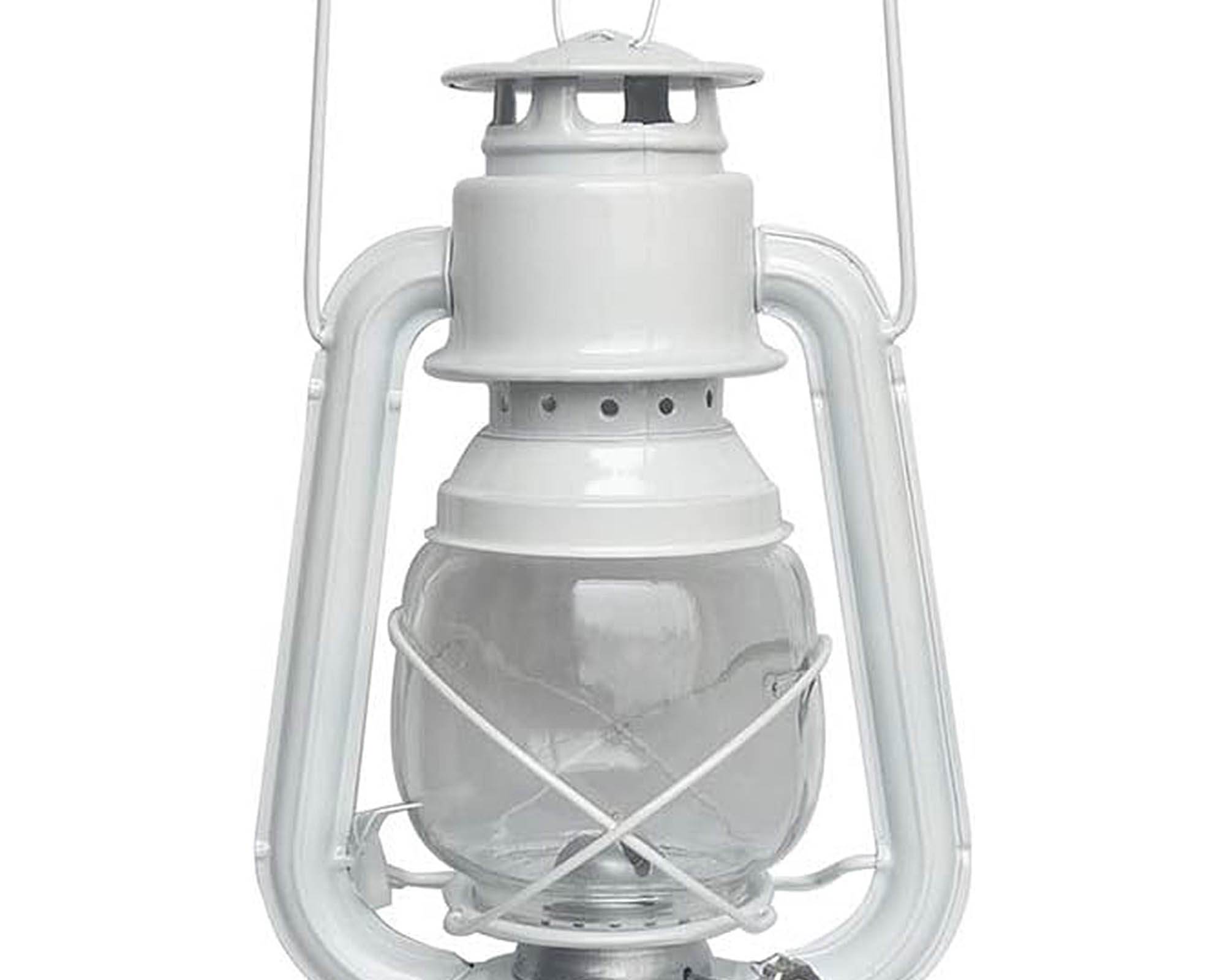 Lanterna Bianco con LED Luce Calda 11,5x24cm in Metallo - Kaemingk - immagine 2