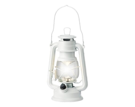 Lanterna Bianco Con LED Luce Calda 11,5x24cm In Metallo – Kaemingk