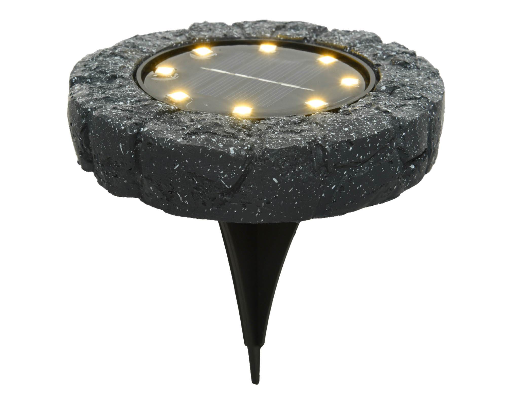 Faretto Basso Finta Pietra Luce Calda 11,2x2,3cm in Metallo - Kaemingk