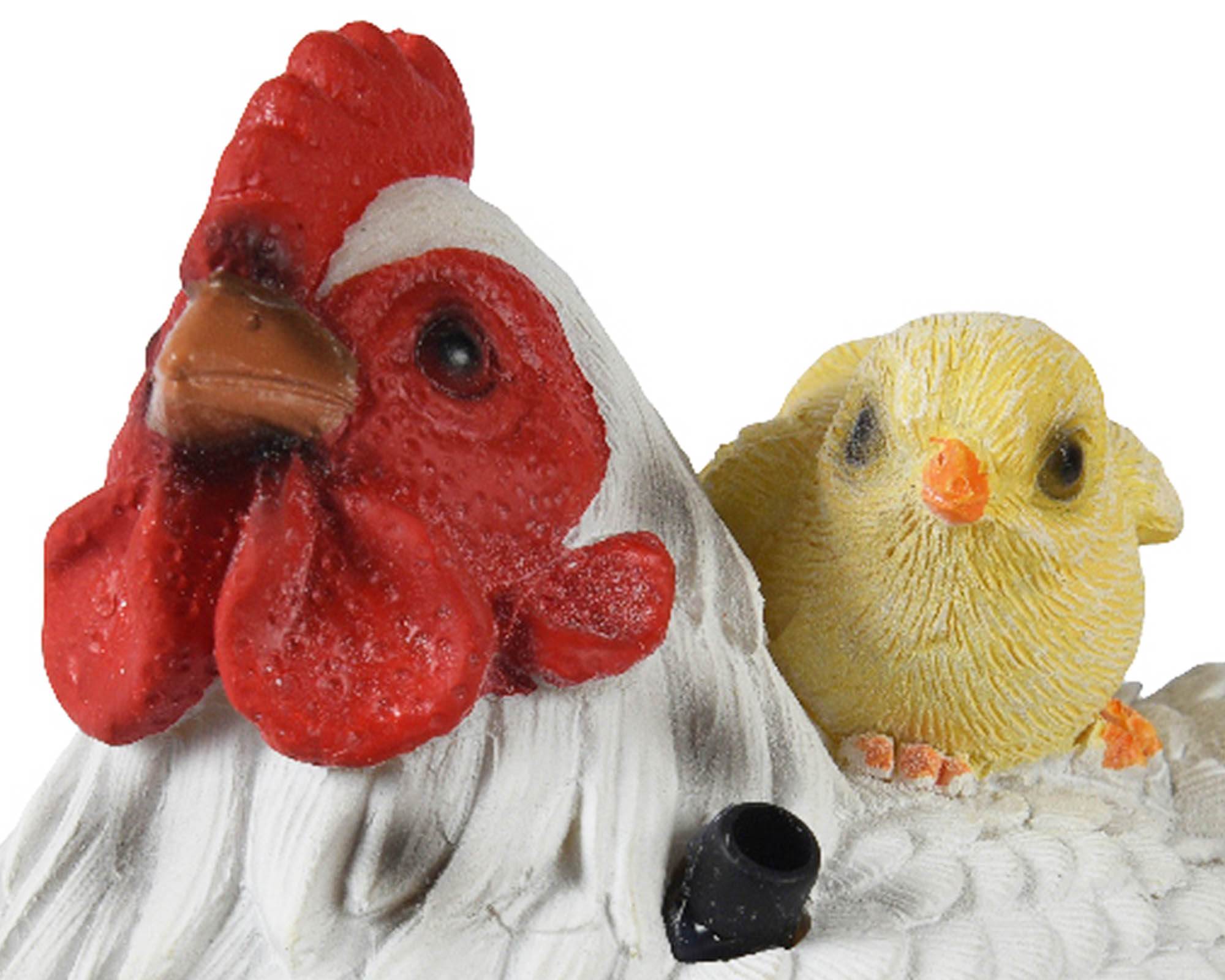 Statua Deco Giardino Gallina con Pulcini in Resina - Kaemingk - immagine 2