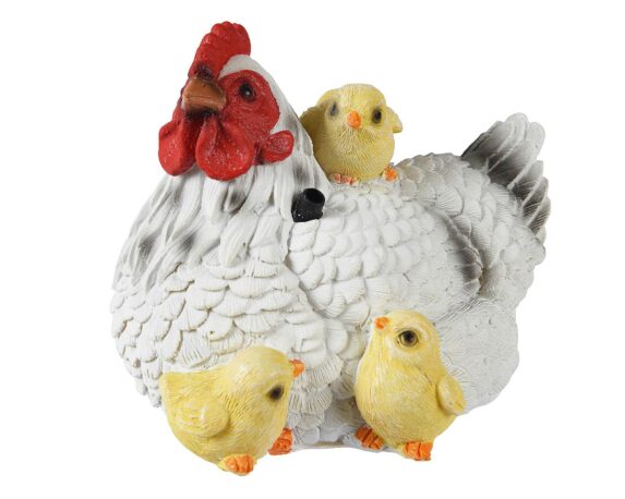 Statua Deco Giardino Gallina con Pulcini in Resina – Kaemingk