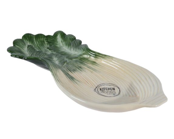 Piatto Portata Finocchio Bianco e Verde 32x14x3,5cm in Dolomite – Kaemingk