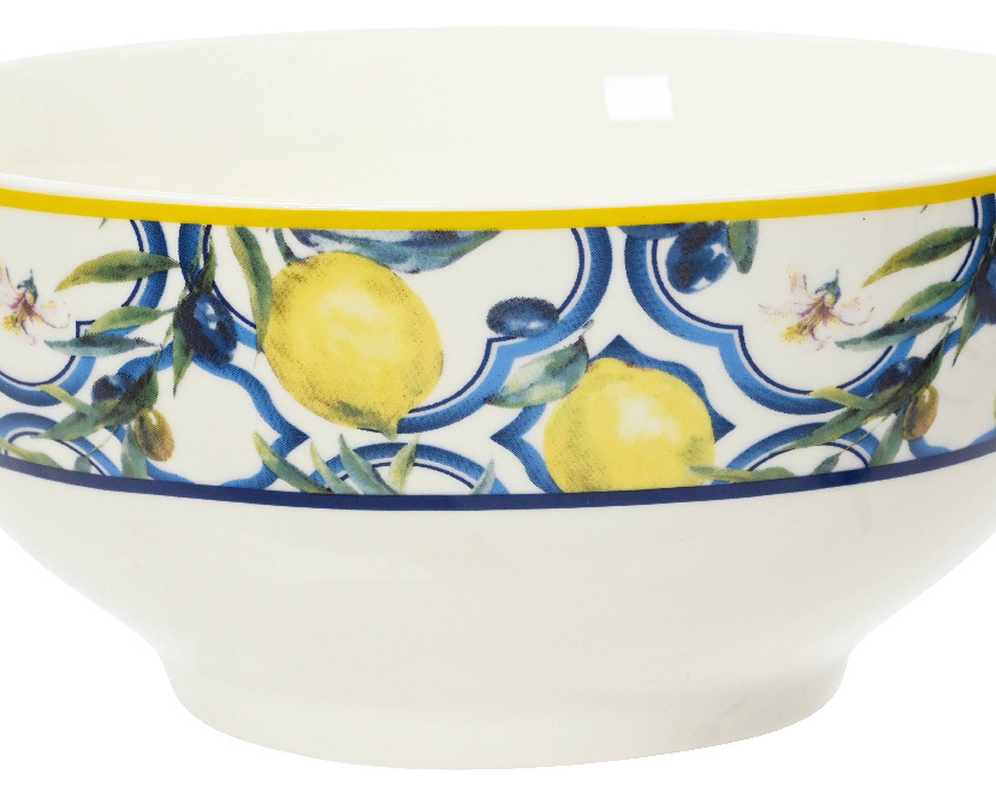 Ciotola Deco Limoni D15x7cm in Porcellana - Kaemingk - immagine 2