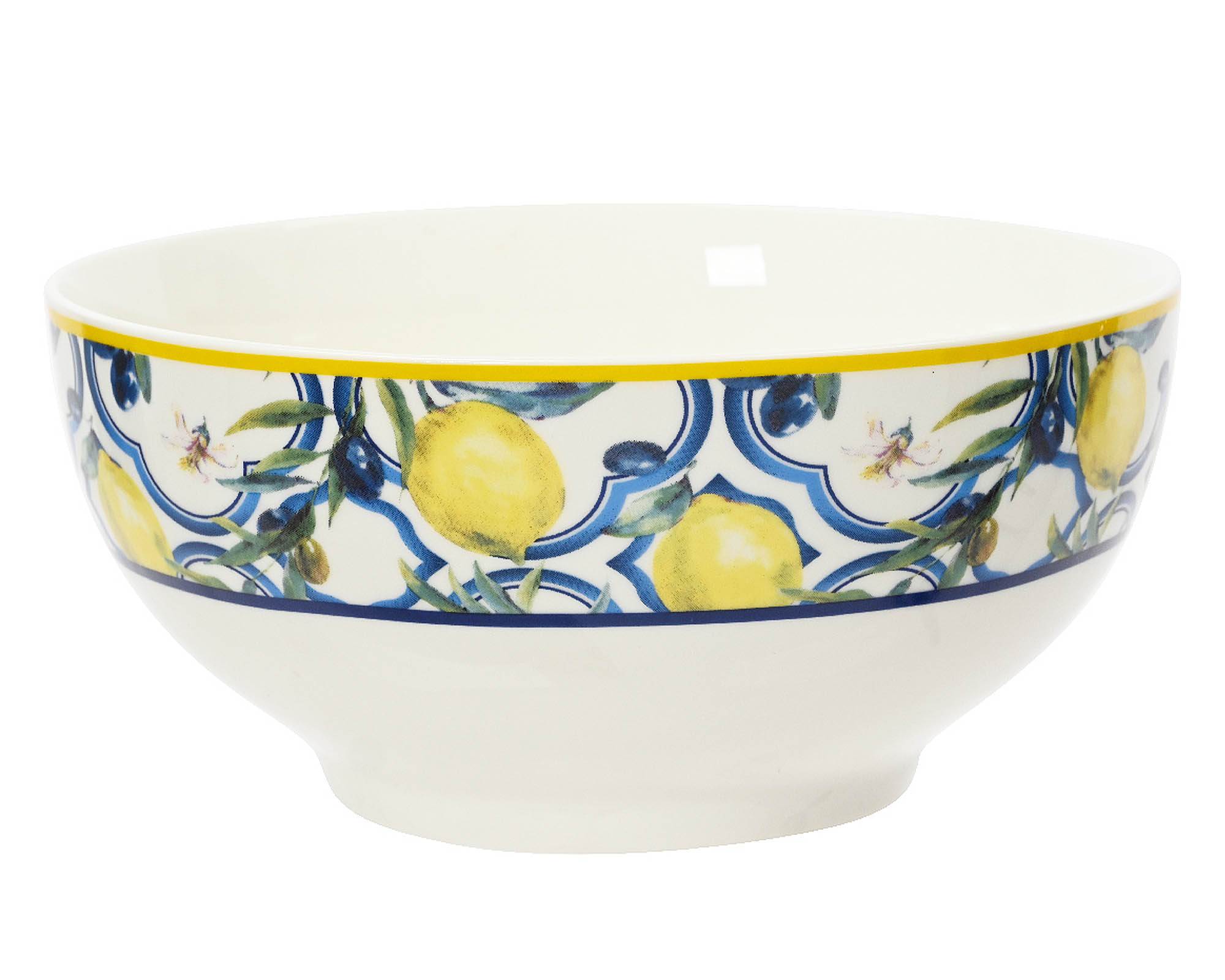 Ciotola Deco Limoni D15x7cm in Porcellana - Kaemingk