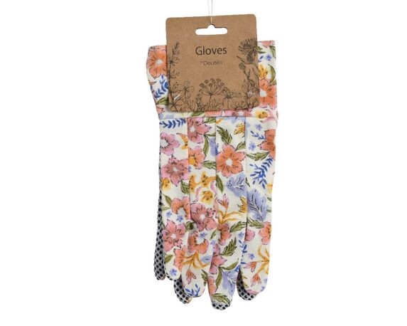 Guanti da Giardinaggio Deco Floreale Multicolor 25cm in PVC – Kaemingk