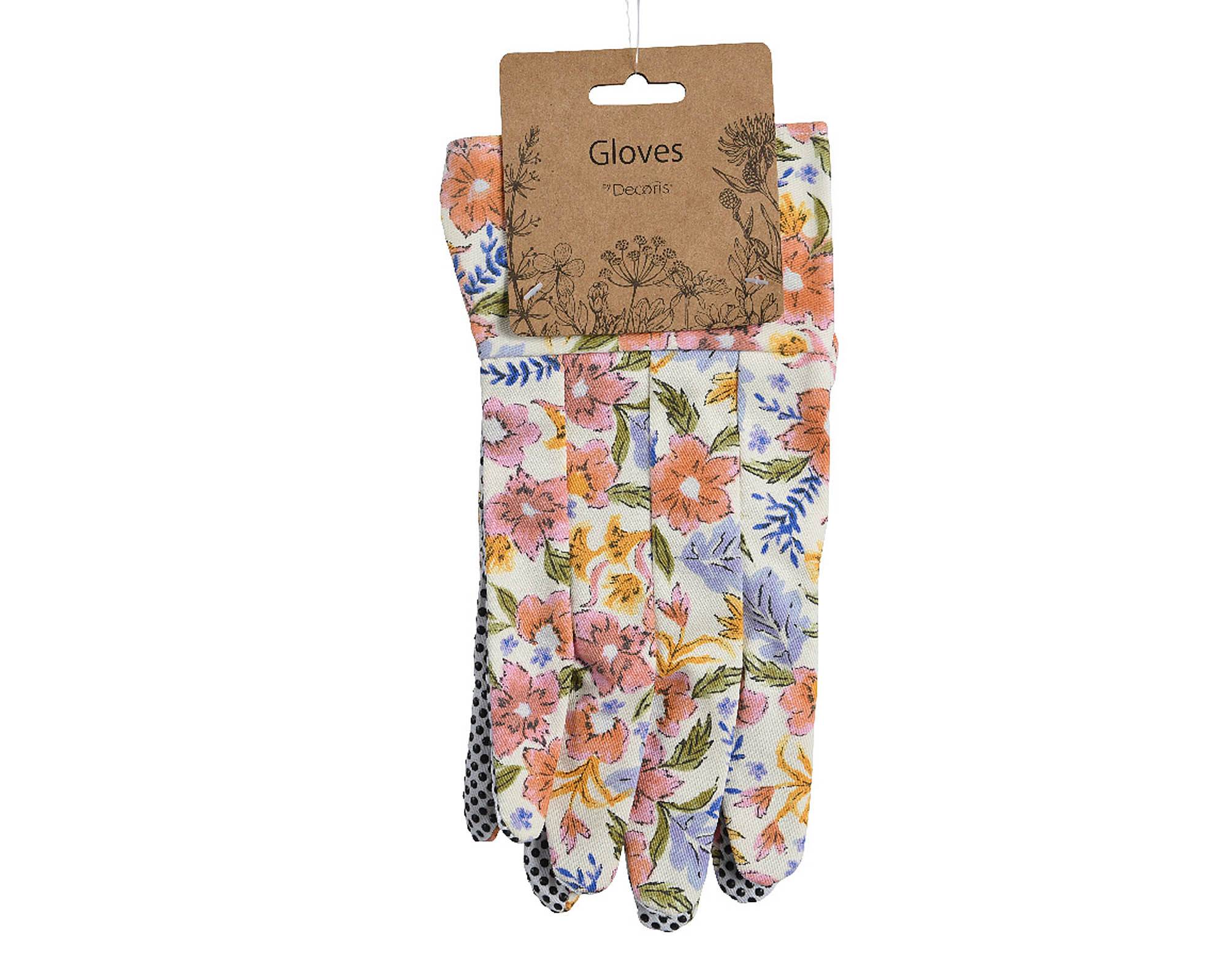 Guanti da Giardinaggio Deco Floreale Multicolor 25cm in PVC - Kaemingk