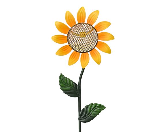 Mangiatoia per Uccelli Girasole Giallo 21x92cm in Ferro – Kaemingk