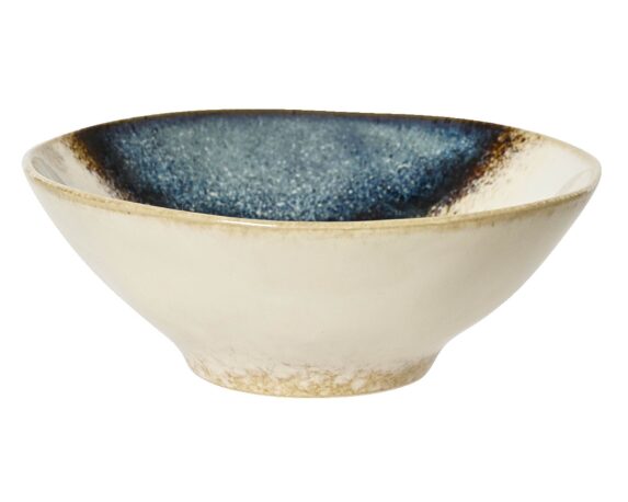 Ciotola Deco Rilievo Irregolare Blu e Bianco D15x5,5cm in Argilla – Kaemingk
