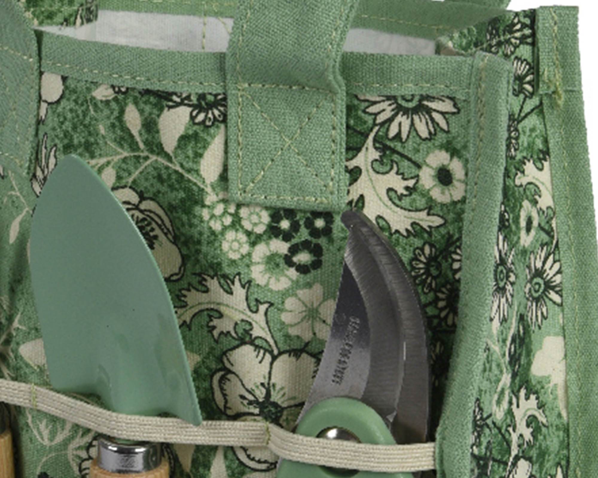 Set Attrezzi Giardinaggio Verde 18x24cm in Metallo e Tessuto - Kaemingk - immagine 2