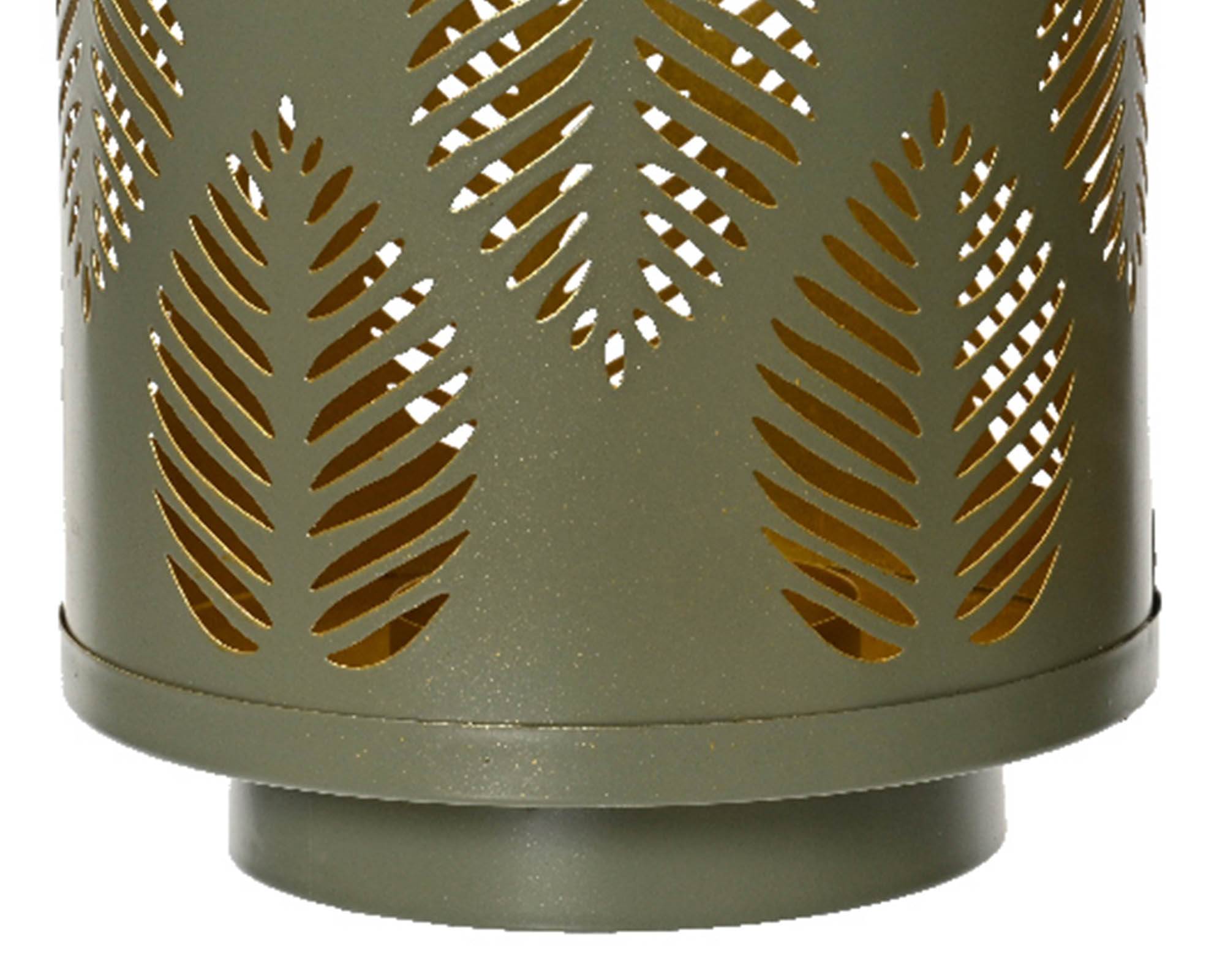 Lanterna Deco Foglia Ferro Verde Assortito D14x24CM in Ferro - Kaemingk - immagine 2