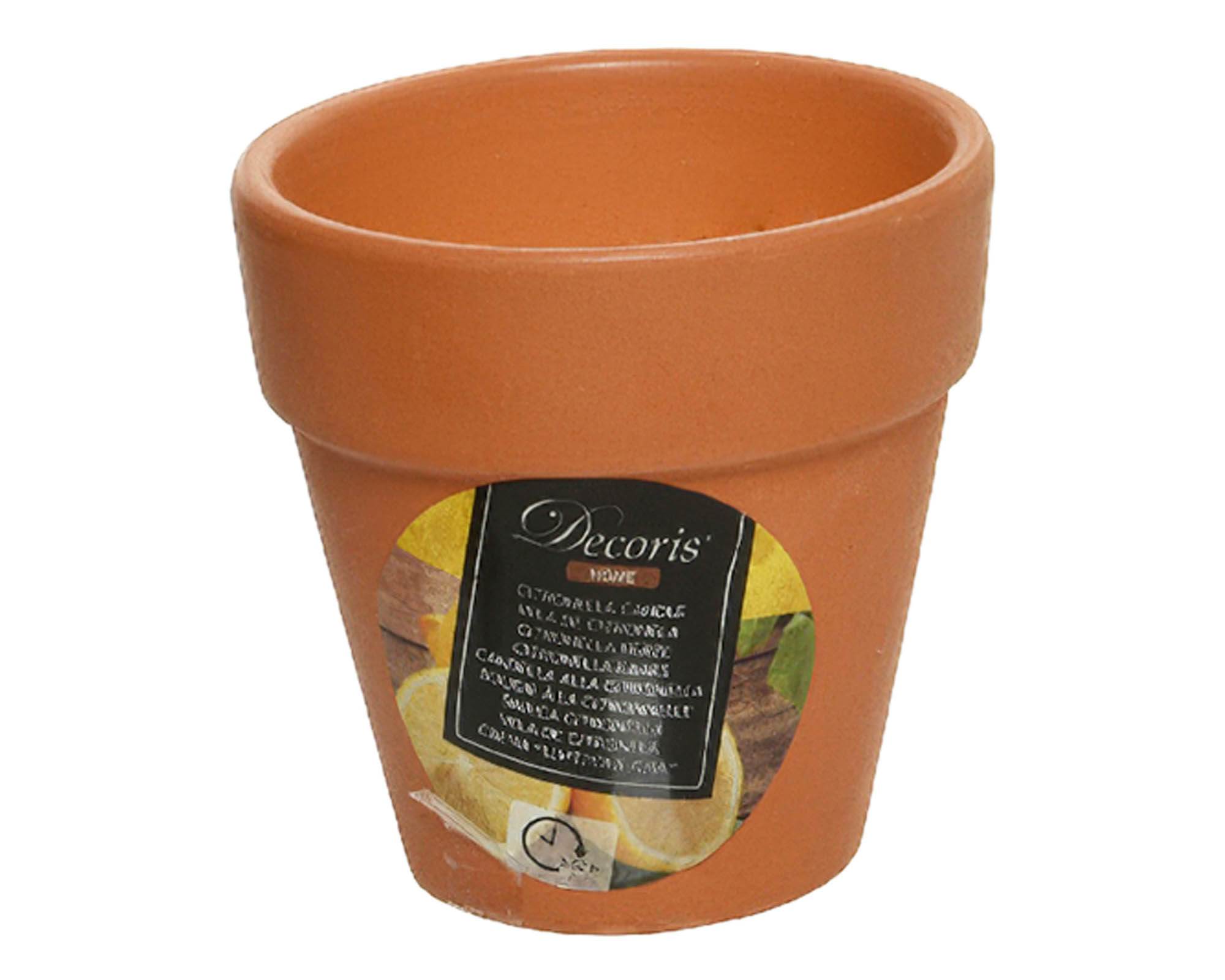 Candela alla Citronella con Vasetto D8x7,5cm in Terracotta - Kaemingk