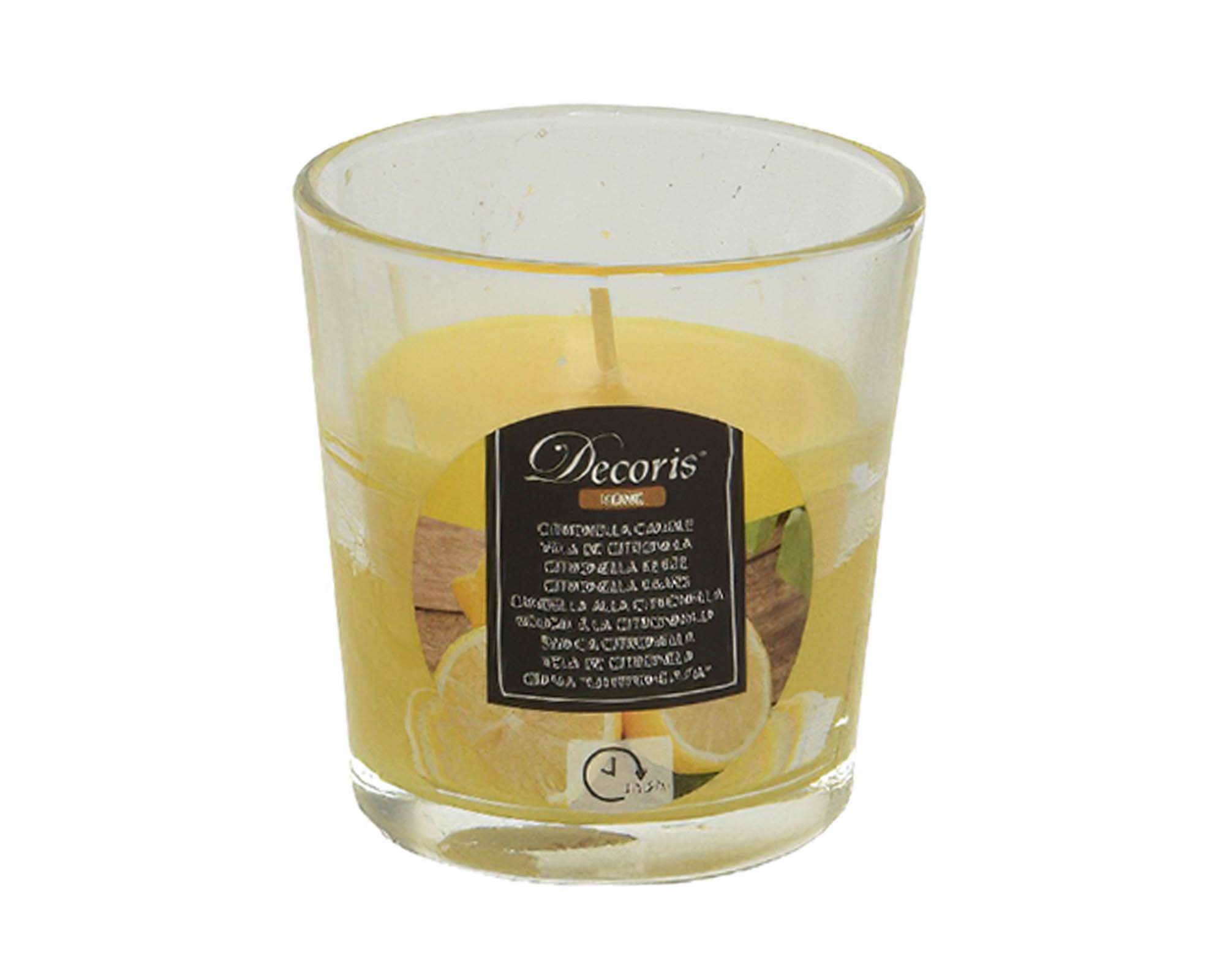 Candela alla Citronella con Vasetto D7,5xH7,5cm in Vetro e Cera - Kaemingk