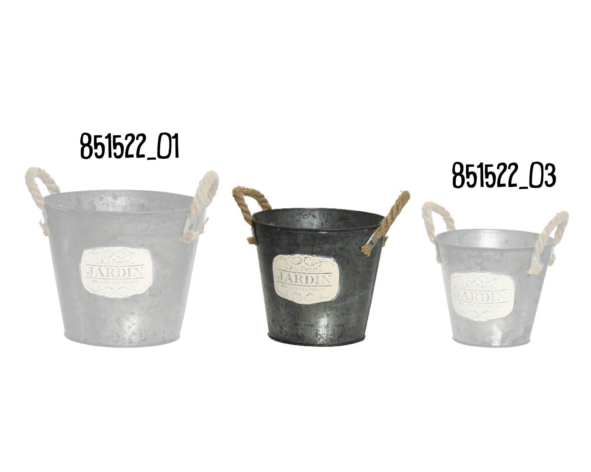 Portavaso Conico con Manici Nero D17x15cm in Ferro - Kaemingk - immagine 2