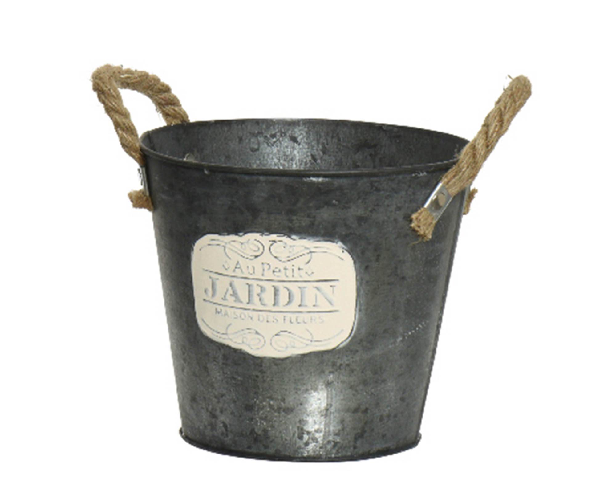 Portavaso Conico con Manici Nero D17x15cm in Ferro - Kaemingk