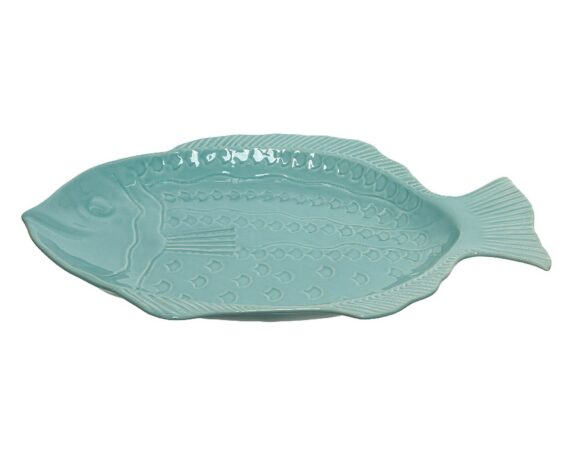 Vassoio A Forma Di Pesce Celeste 50x40cm In Terracotta – Kaemingk