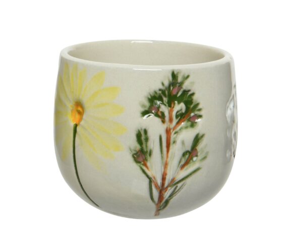 Cachepot Tarassaco Bianco D10x8cm in Terracotta – Kaemingk