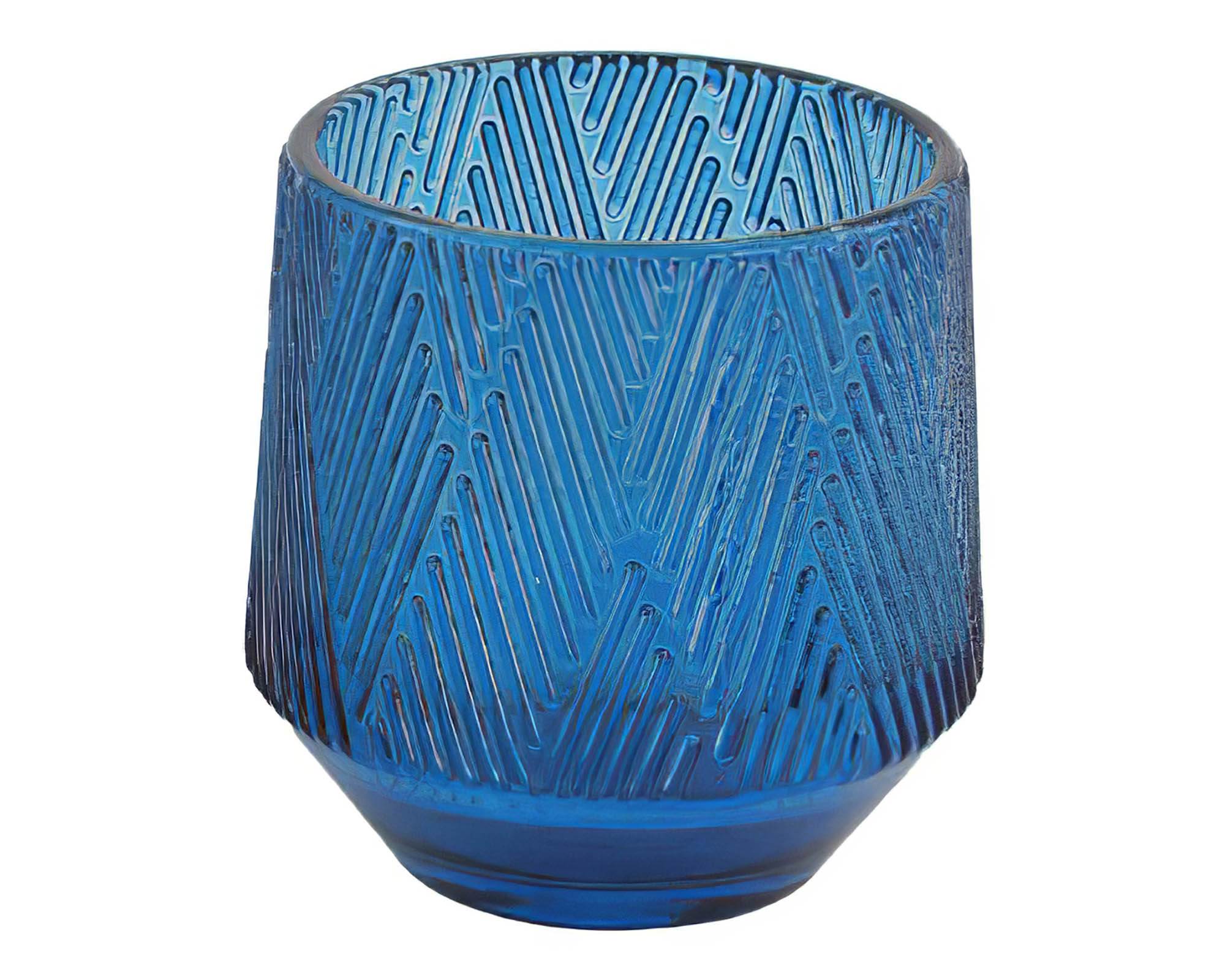 Portacandele Vasetto Assortito Blu 9,5x9,5x10cm in Vetro - Dijk - immagine 2