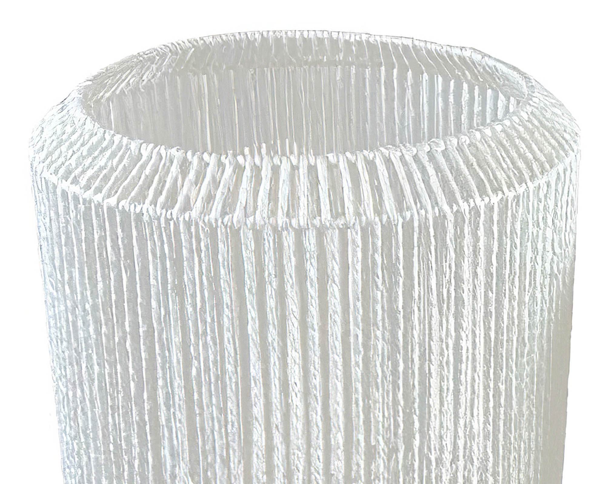 Lanterna con Vasetto Bianco D34x39cm in Corda e Vetro - Dijk - immagine 2