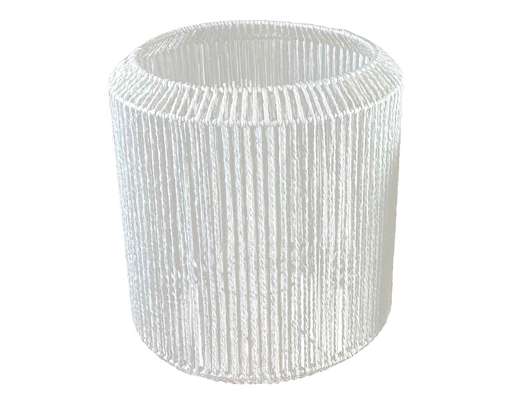 Lanterna con Vasetto Bianco D34x39cm in Corda e Vetro - Dijk