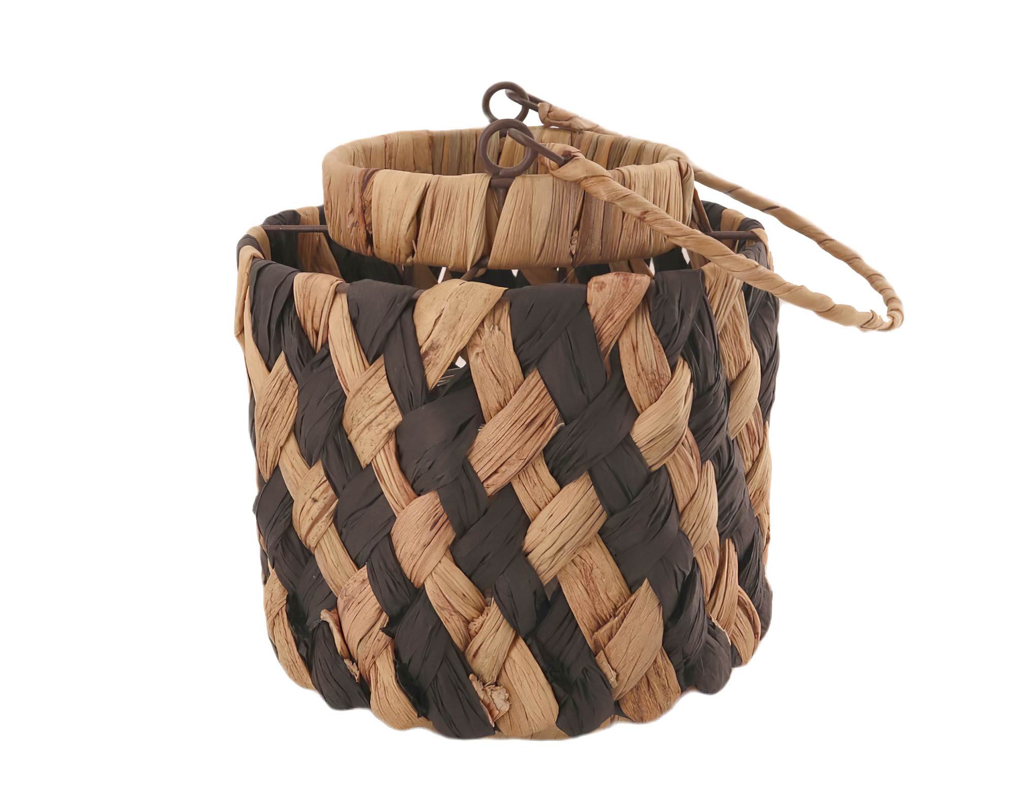 Lanterna Naturale e Nero D18x19,5cm in Giacinto Acqua e Vetro - Dijk