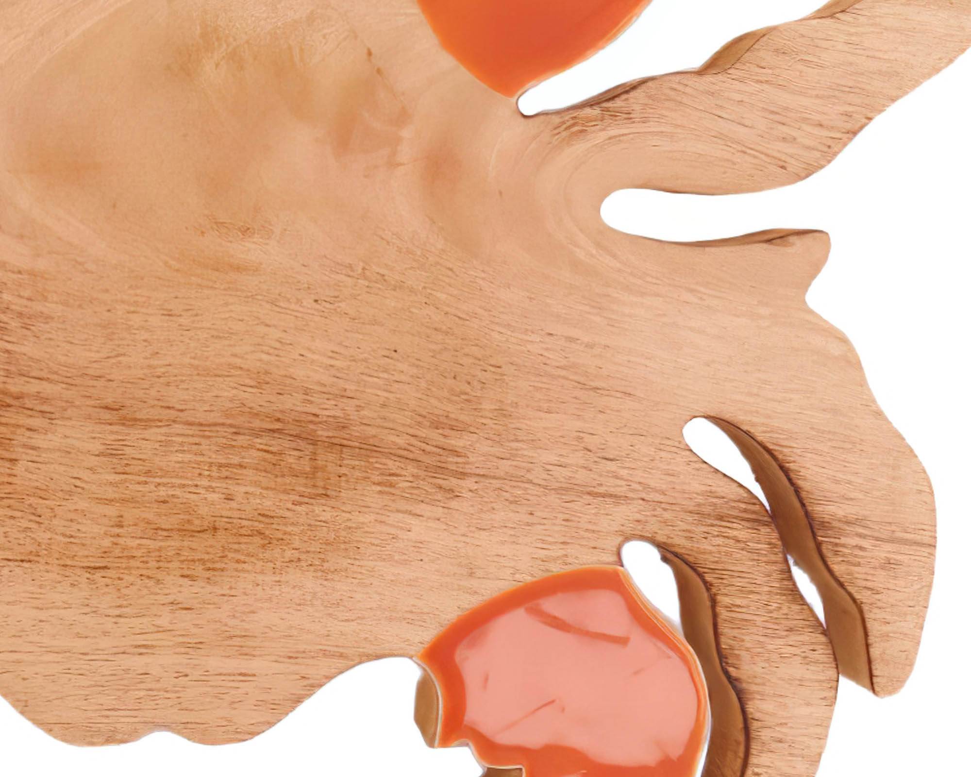 Sottopentola Granchio Nature e Rosso 36x31x2,5cm in Legno di Mango - Dijk - immagine 2