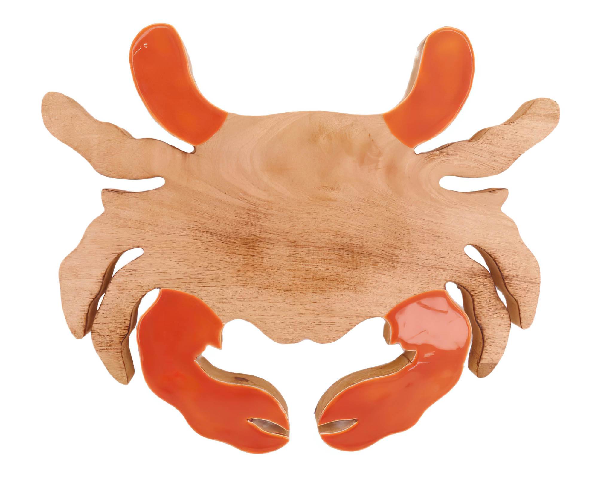 Sottopentola Granchio Nature e Rosso 36x31x2,5cm in Legno di Mango - Dijk