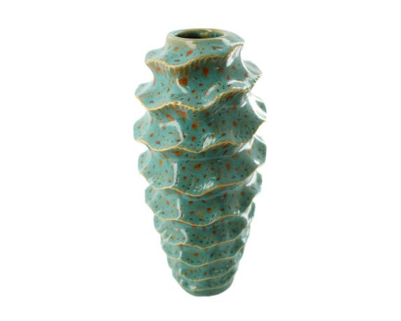 Cachepot Decorativo Onde Acqua Blu D14x30,5cm In Ceramica – Dijk