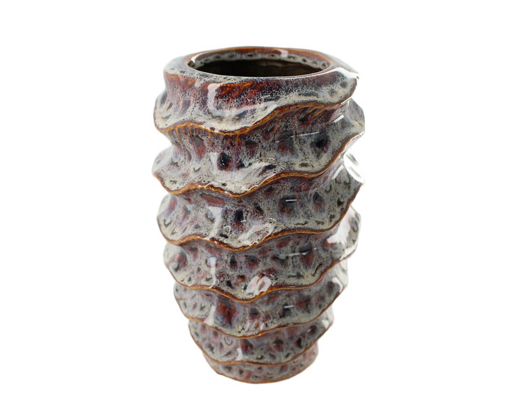 Cachepot Decorativo Onde Viola D13,5x21cm in Ceramica - Dijk