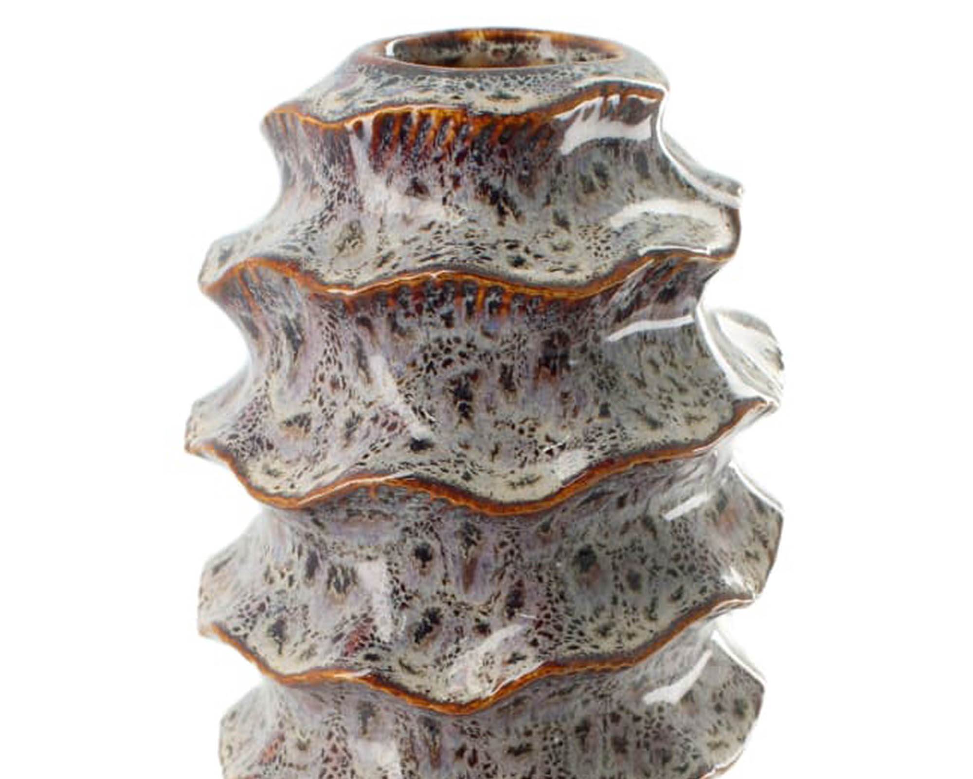 Cachepot Decorativo Onde Viola D14x30,5cm in Ceramica - Dijk - immagine 2