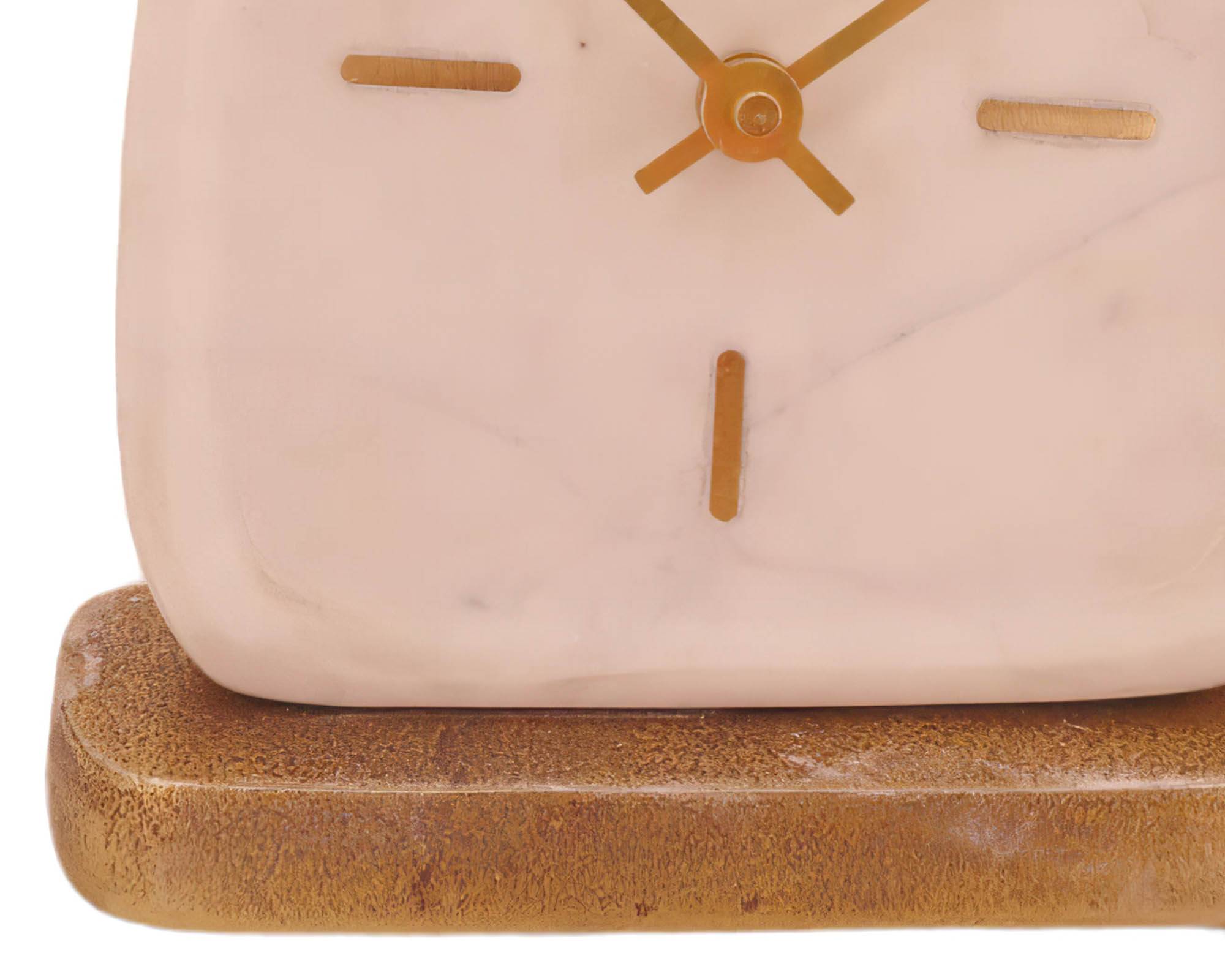 Orologio da Appoggio Bianco 17x5x16,5cm in Marmo - Dijk - immagine 2