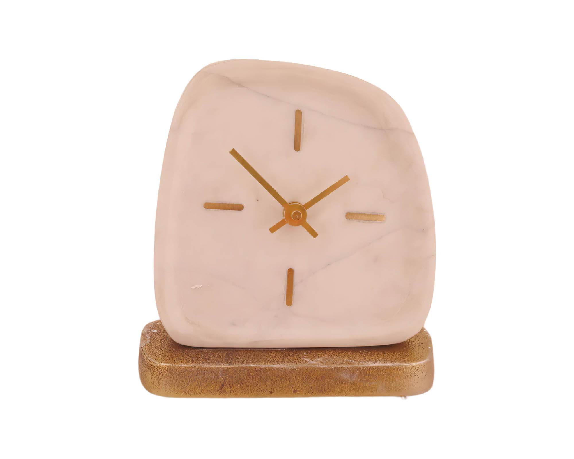 Orologio da Appoggio Bianco 17x5x16,5cm in Marmo - Dijk