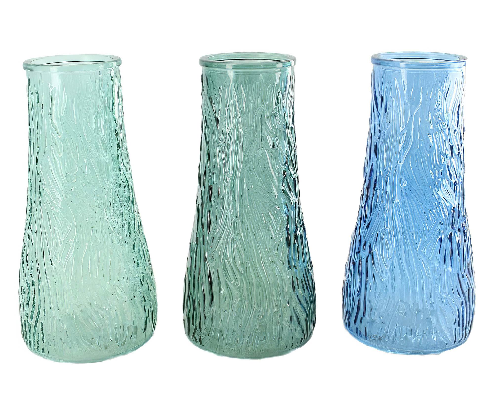 Vaso Decorativo Rilievo Assortito D8x17cm in Vetro - Dijk