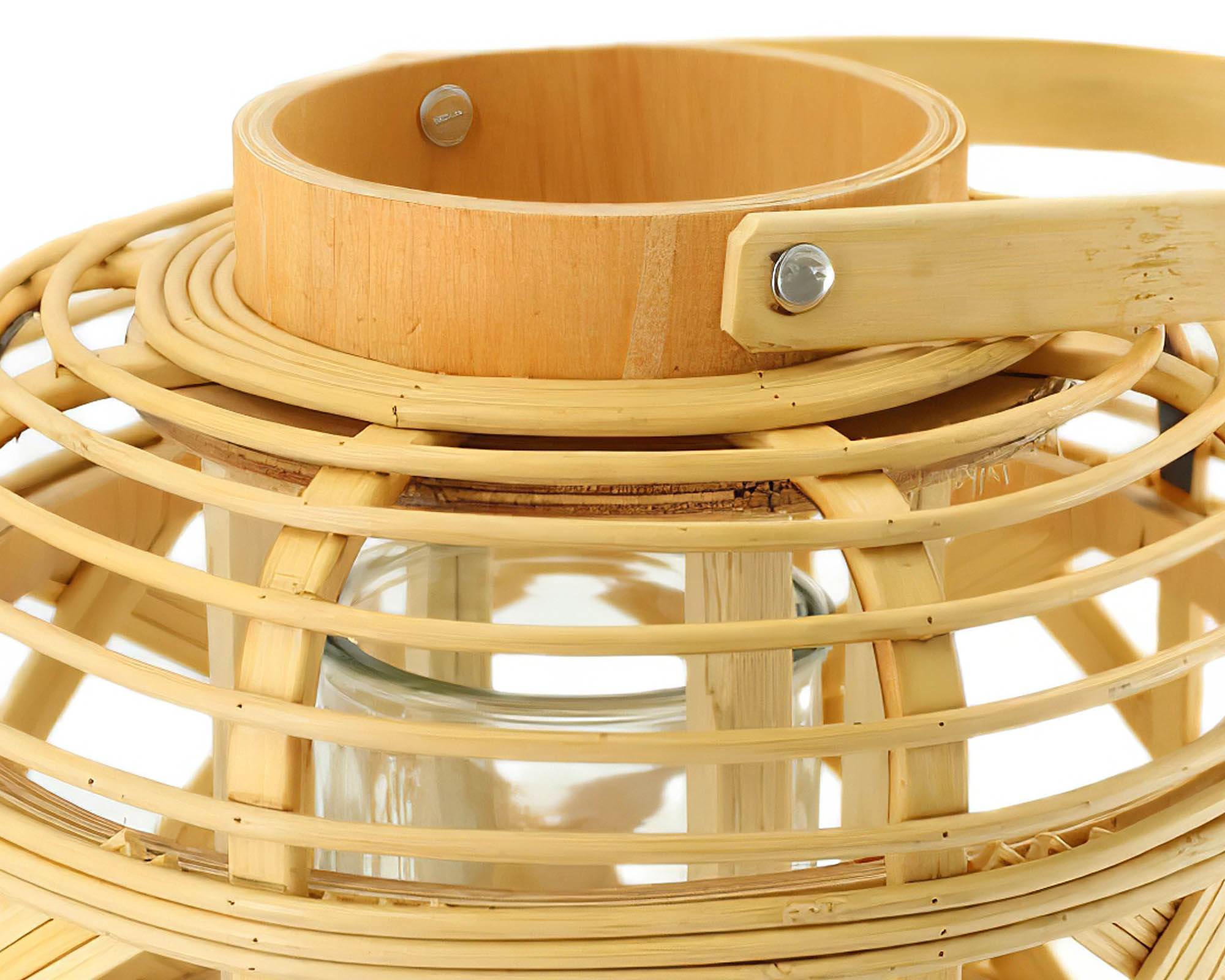 Lanterna Naturale D22x24cm in Vetro e Rattan - Dijk - immagine 2