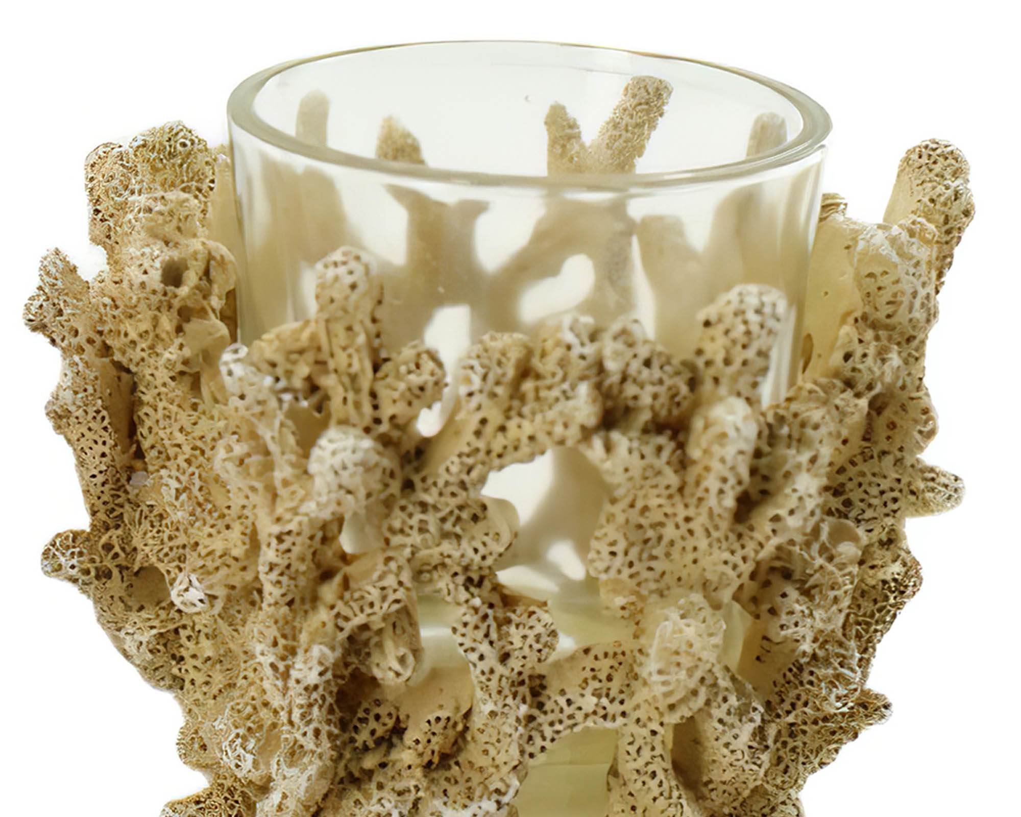 Portacandele Corallo Marrone Chiaro 9x9x8cm in Resina - Dijk - immagine 4