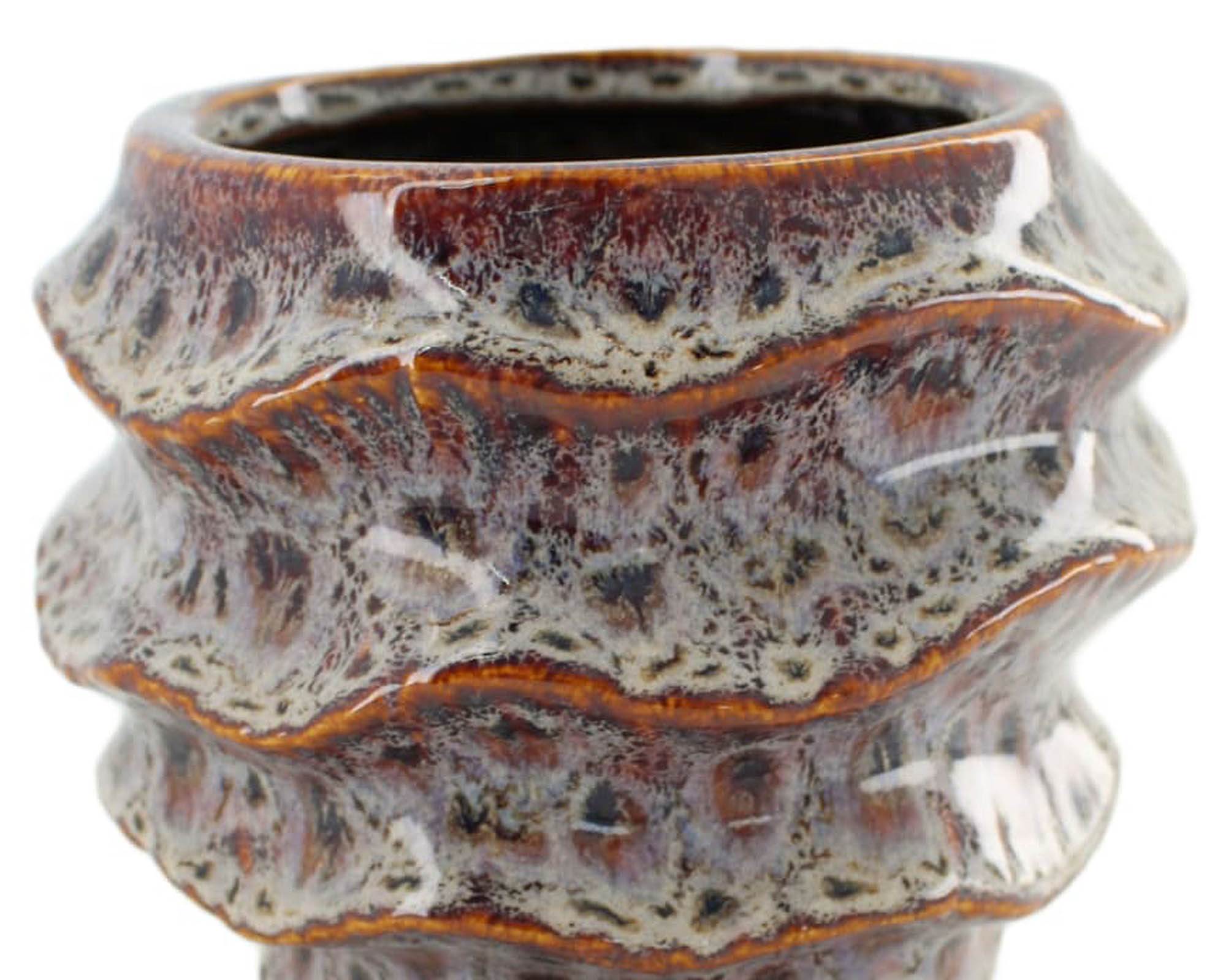 Cachepot Decorativo Onde Viola D15x13,5cm in Ceramica - Dijk - immagine 2